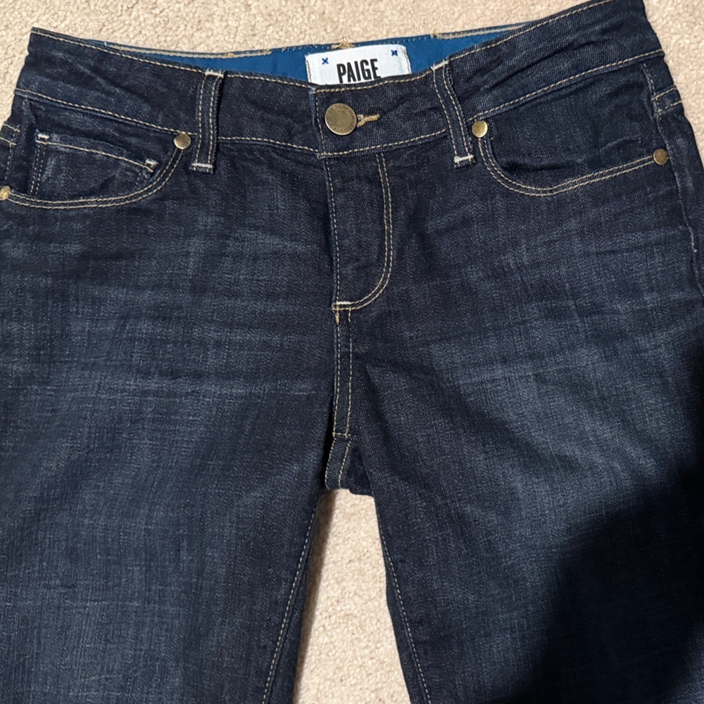 PAIGE Los Angeles Girls Dark Blue Skinny Jeans - Picture 3 of 9